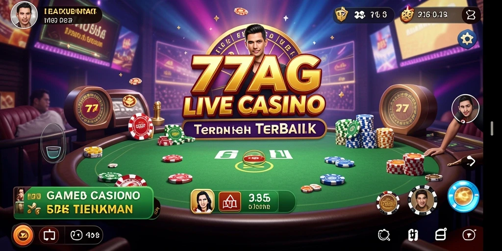 Tampilan gameplay Live Casino yang menarik di aplikasi 77AG.