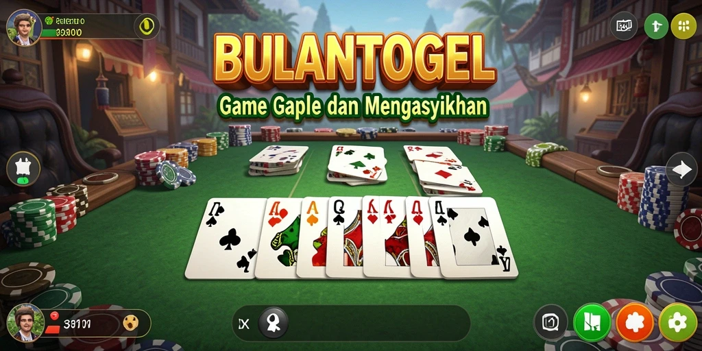 Tampilan menarik dari gameplay Gaple di BULANTOGEL.