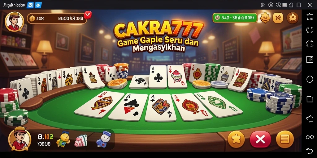 Tampilan gameplay seru di CAKRA777 dengan tema Gaple.