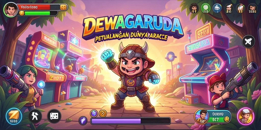 Tangkapan layar DEWAGARUDA menampilkan aksi seru dalam gameplay Arcade.