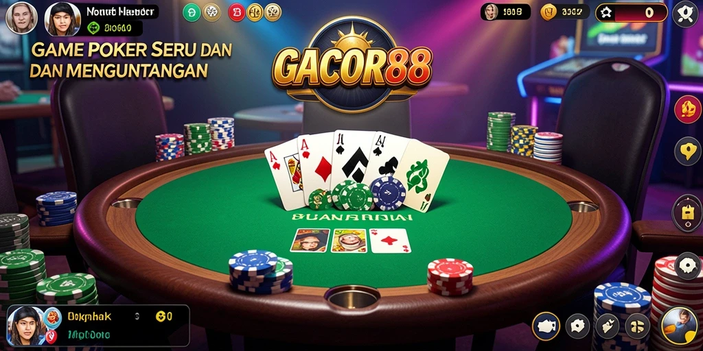Screenshot GACOR88 yang menunjukkan gameplay Poker yang mendebarkan.