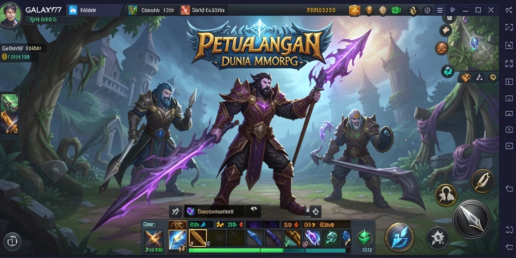 Tampilan gameplay epik di dunia MMORPG GALAXY77.