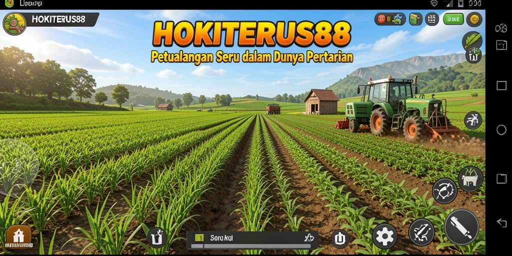 Screenshot gameplay HOKITERUS88 menampilkan aktivitas seru dalam pertanian.