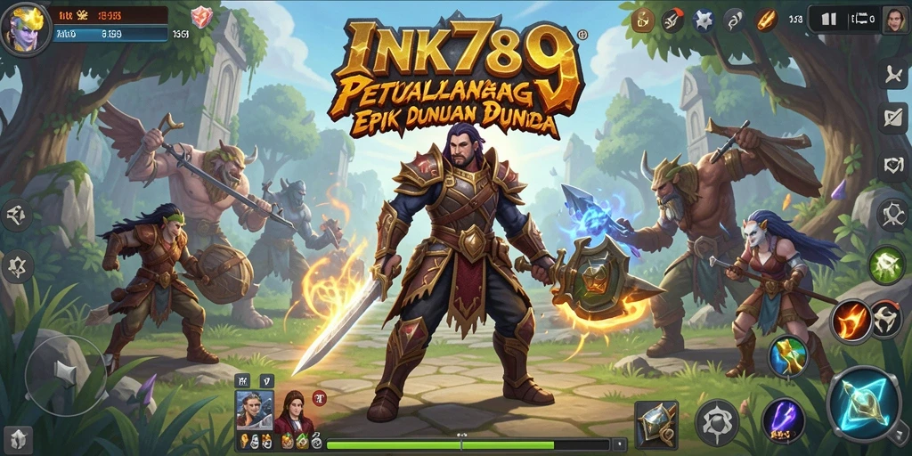Screenshot menunjukkan gameplay RPG yang menarik di dunia <strong>INK789</strong>.