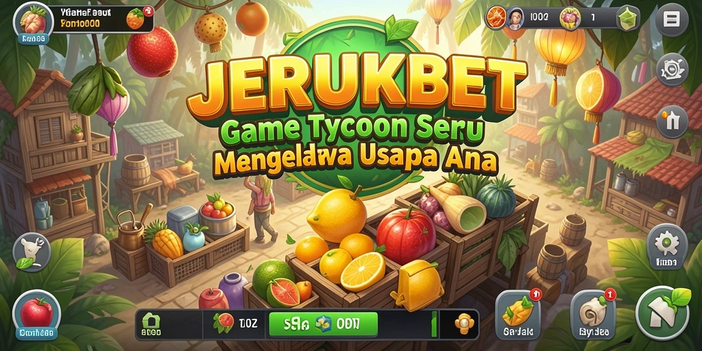 Gameplay seru JERUKBET dengan elemen Tycoon yang menantang.