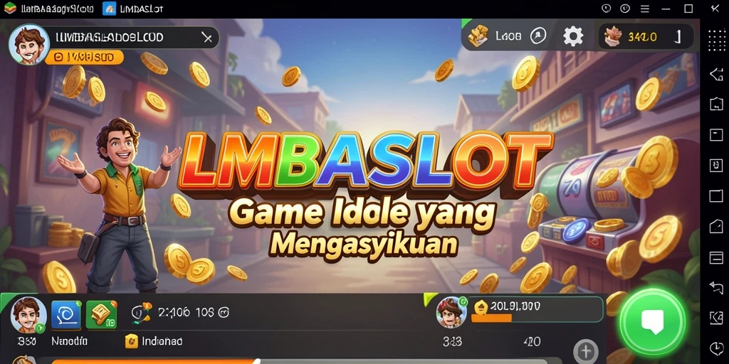 Tampilan gameplay LMBASLOT yang penuh warna dan menarik.