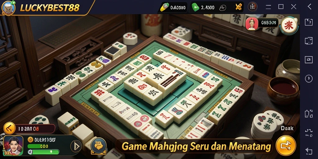 Tampilan gameplay seru dari LUCKYBEST88 yang menonjolkan mahjong.