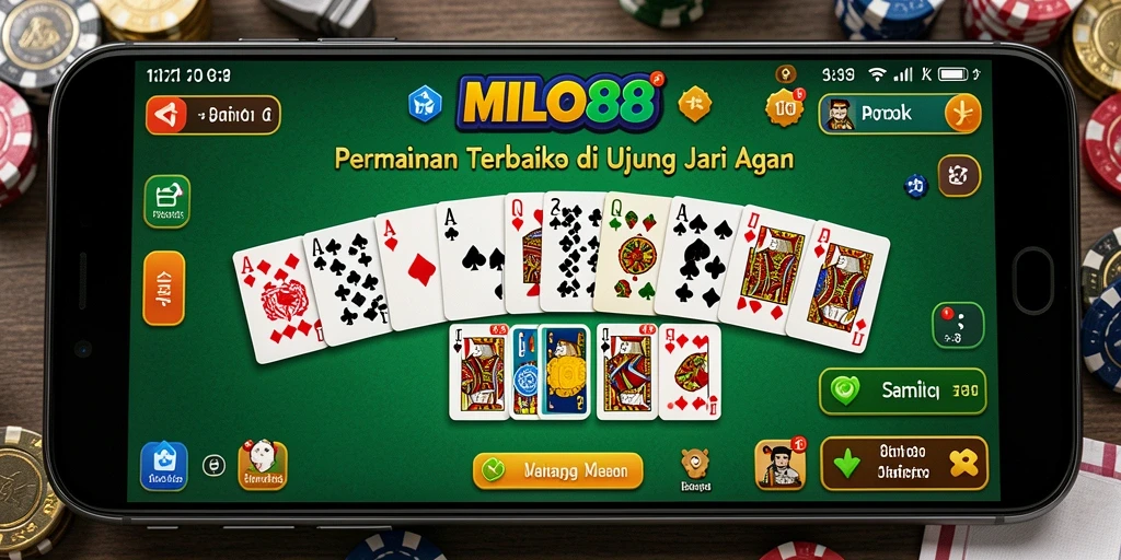 Screenshot utama MILO88 menampilkan gameplay Domino yang seru.