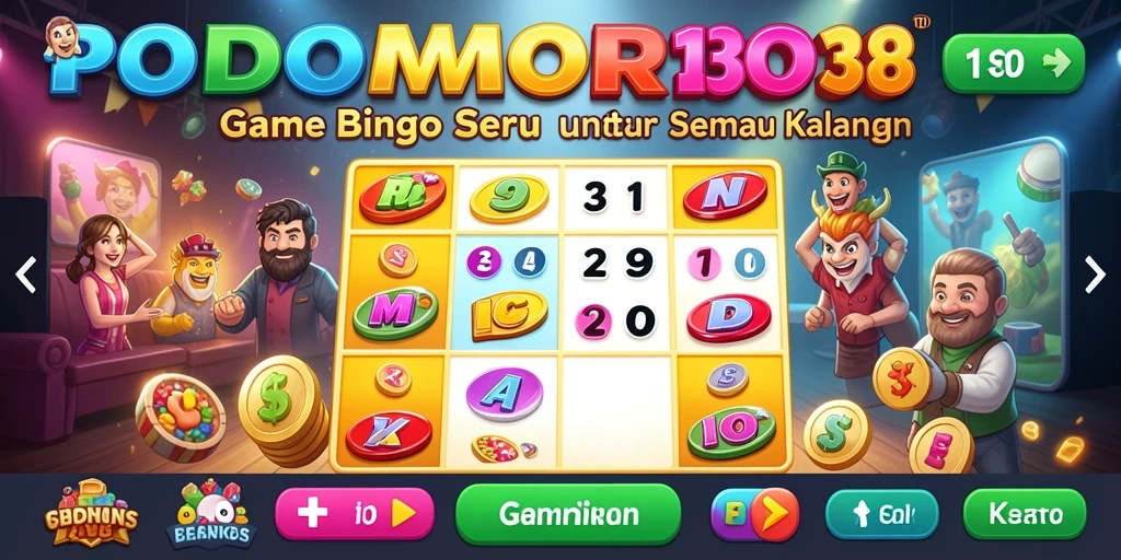 Screenshot dari gameplay seru di PODOMORO138 menunjukkan keseruan bermain Bingo.