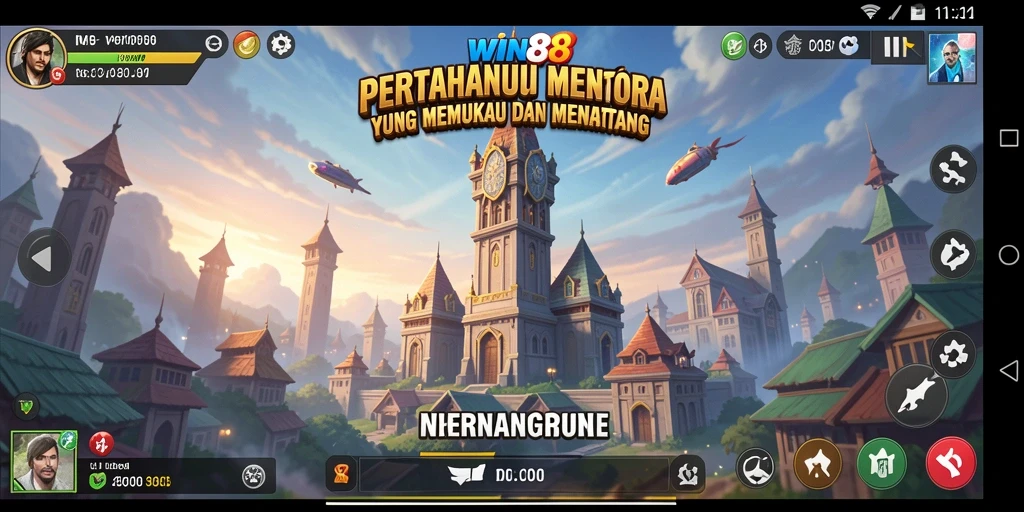 Tampilan gameplay menara yang strategis dalam WIN88.
